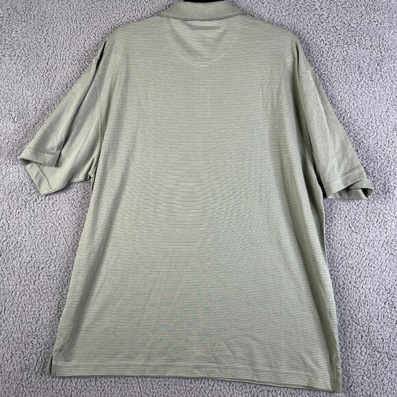 Van Heusen Studio Polo Shirt Mens Extra Large Green Striped Knit Short Sleeve - Picture 5 of 8